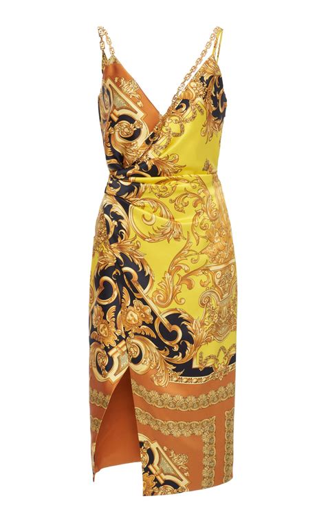 versace silk wrap dress|Women's Luxury & Designer Dresses .